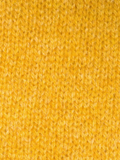 Shop Prada Contrast Knit Jumper In Yellow