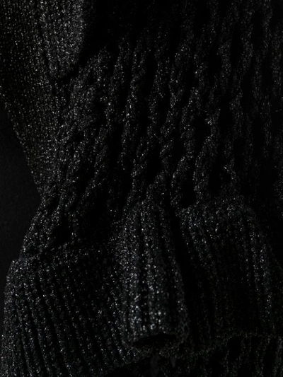Shop Philosophy Di Lorenzo Serafini Metallic Ruffle Detail Cape In Black