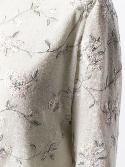 Shop Giambattista Valli Floral Embroidered Cardigan In White