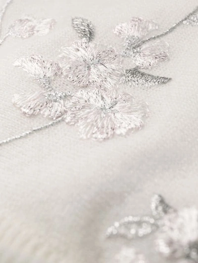 Shop Giambattista Valli Floral Embroidered Cardigan In White