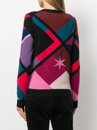 Shop Ps By Paul Smith V-neck Geometric Sweatshirt In Black