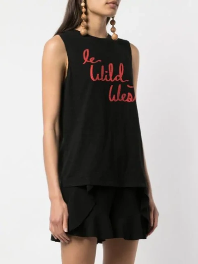 Shop Cinq À Sept Wild West Tank Top In Black