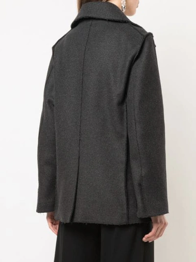 Shop Proenza Schouler Oversized Wool Cashmere Peacoat In Grey