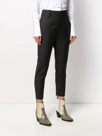 Shop Isabel Marant Étoile Check Pattern High-waisted Trousers In Grey