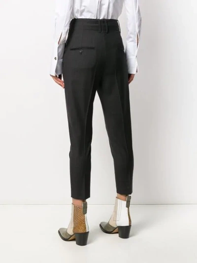 Shop Isabel Marant Étoile Check Pattern High-waisted Trousers In Grey