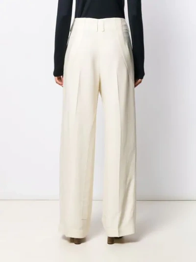 Shop Jil Sander High Rise Wide-leg Trousers In White