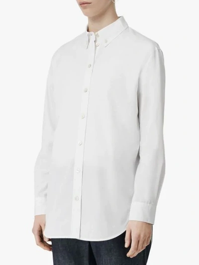Shop Burberry Oversized Button In White