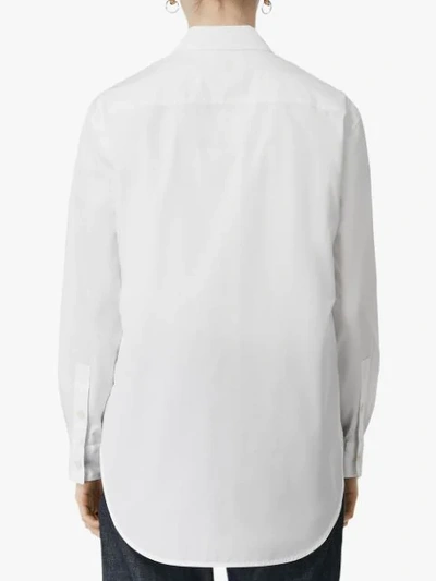 Shop Burberry Oversized Button In White