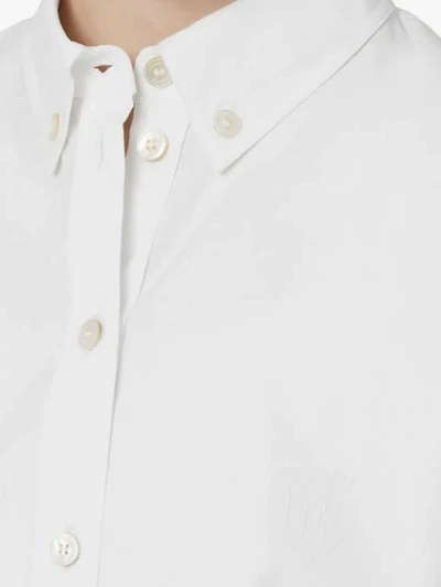 Shop Burberry Oversized Button In White