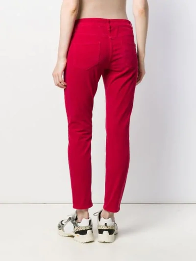 Shop Closed Five Pocket Design Trousers In Red