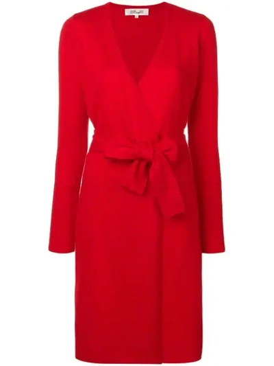 Shop Diane Von Furstenberg Belted Midi Dress In Red