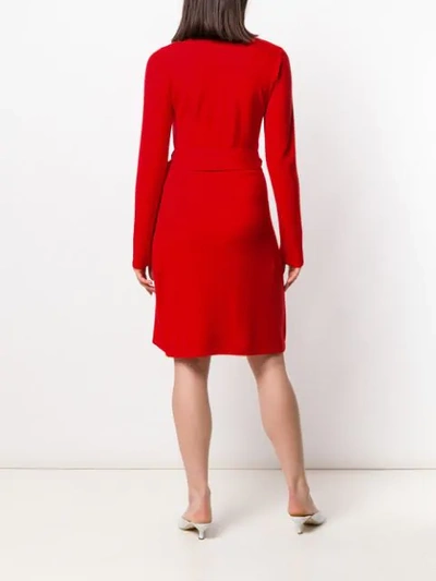Shop Diane Von Furstenberg Belted Midi Dress In Red