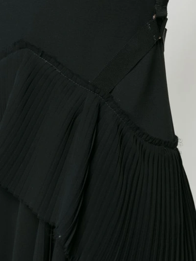 Shop Jason Wu Collection Pleated Ruffle Trim Midi Dress - Black
