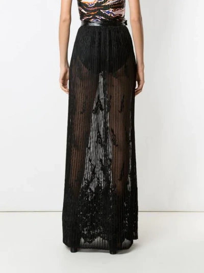 Shop À La Garçonne Lace Pleated Maxi Skirt In Black