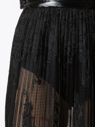 Shop À La Garçonne Lace Pleated Maxi Skirt In Black