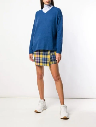 Shop Aspesi V Neck Jumper In Blue