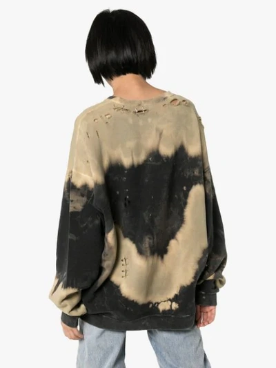 Shop R13 Battle Punk Bleached Sweatshirt In Brown