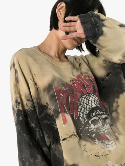Shop R13 Battle Punk Bleached Sweatshirt In Brown