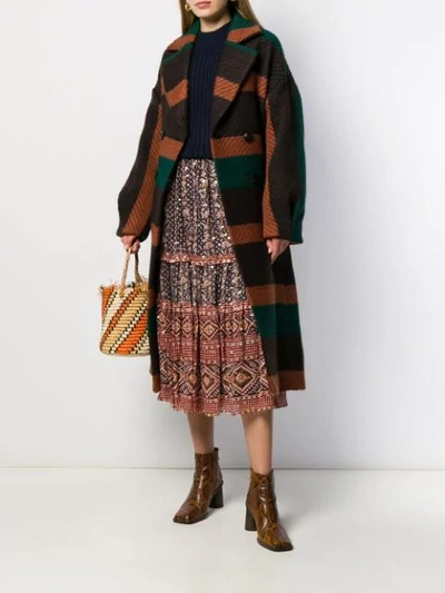 Shop Ulla Johnson Belted Double-breasted Coat In Brown