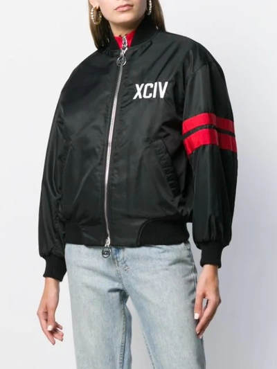 Shop Gcds Oversized Bomber Jacket In Black