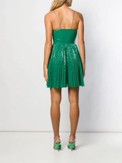 Shop Msgm Sequin Embroidered Mini Dress In Green