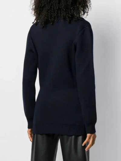 Shop Alessandra Rich Knitted Blazer Jacket In Blue