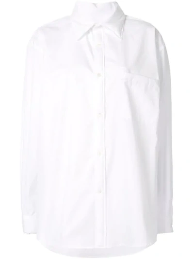 Shop Maison Margiela Puff Collar Shirt In White