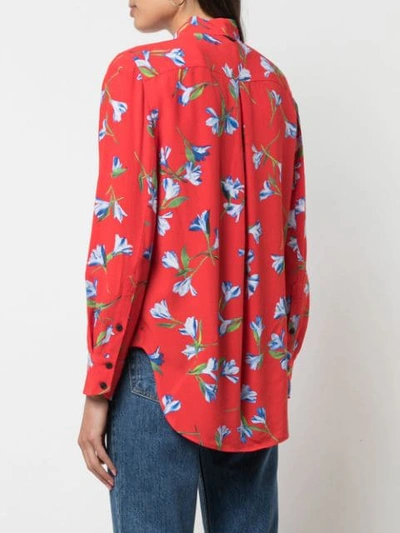 Shop Rag & Bone Flower Print Shirt In Red