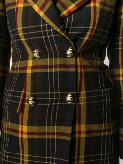 Shop Etro Tartan Check Double Breasted Coat In Black