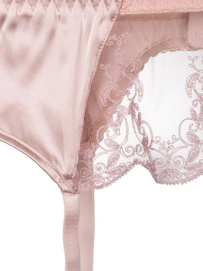 Shop Fleur Of England Antoinette Embroidered Suspender Belt In Pink