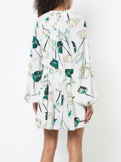 Shop Diane Von Furstenberg Dvf  Floral Short Dress - White
