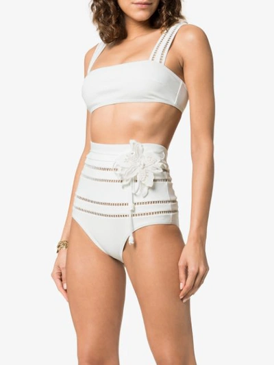 Shop Zimmermann 'corsage Linear' Bikini In White