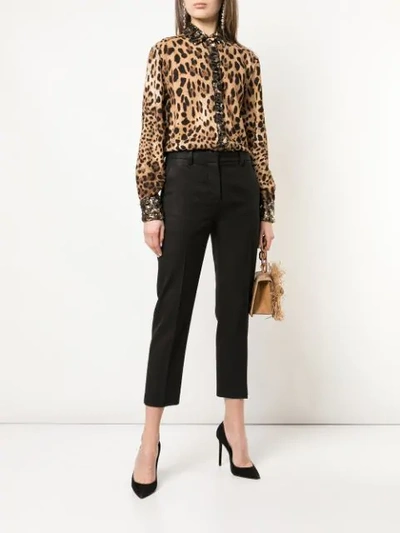 Shop Dolce & Gabbana Embellished Leopard In Brown
