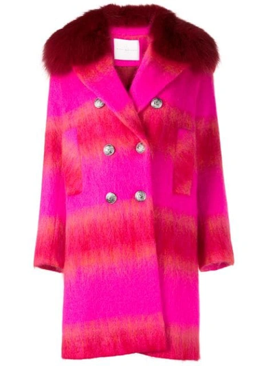 Shop Giada Benincasa Adelaide Fur Collar Coat - Pink