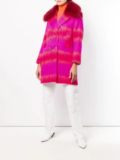 Shop Giada Benincasa Adelaide Fur Collar Coat - Pink