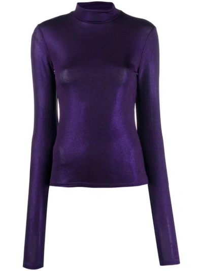 Shop Andamane Turtleneck Long-sleeved Sweatshirt In Purple
