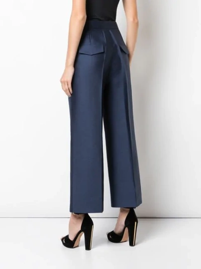 Shop Dice Kayek Wide-leg Wool Trousers In Blue