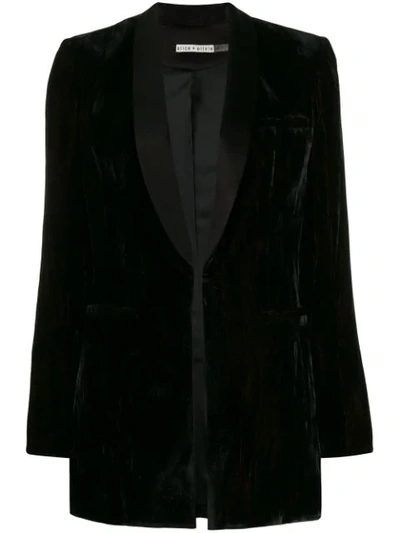 Shop Alice And Olivia Velvet Tuxedo Blazer In Black