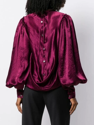 Shop Ann Demeulemeester Bell Sleeve Blouse In Red