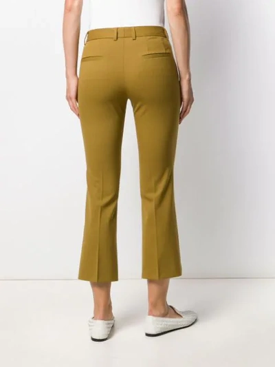 Shop Alberto Biani Cropped Tailored Trousers In Green