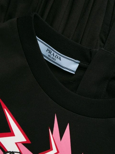 Shop Prada Rose Print Maxi Dress In Black