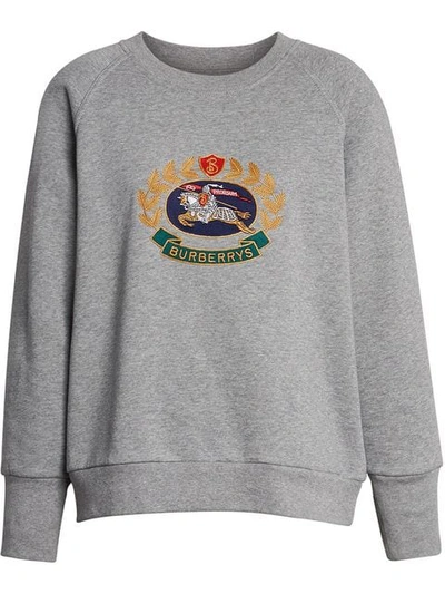 Shop Burberry Reissued Jersey Sweatshirt In Grey