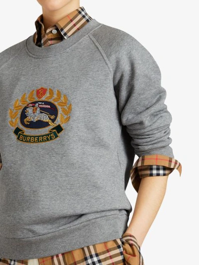 Shop Burberry Reissued Jersey Sweatshirt In Grey