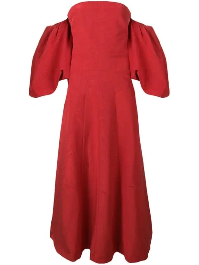 Shop Ellery Eleni Strapless Gown In Red