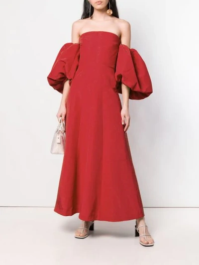 Shop Ellery Eleni Strapless Gown In Red