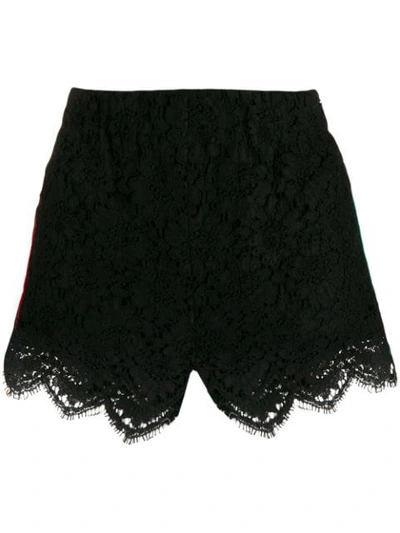 Shop Gucci Lace Trimmed Shorts In Black