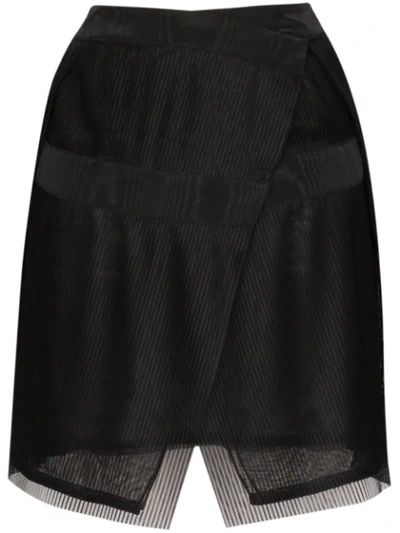 Shop 032c Plissé Pleated Wrap Mini Skirt In Black