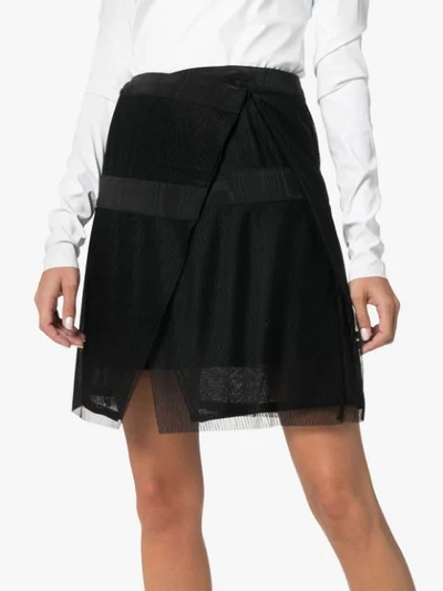 Shop 032c Plissé Pleated Wrap Mini Skirt In Black