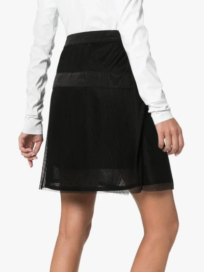 Shop 032c Plissé Pleated Wrap Mini Skirt In Black