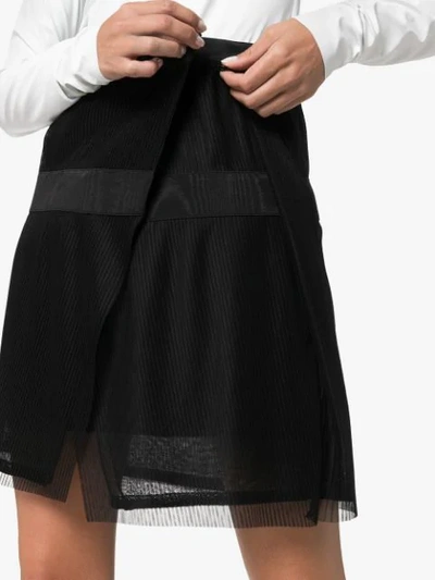 Shop 032c Plissé Pleated Wrap Mini Skirt In Black